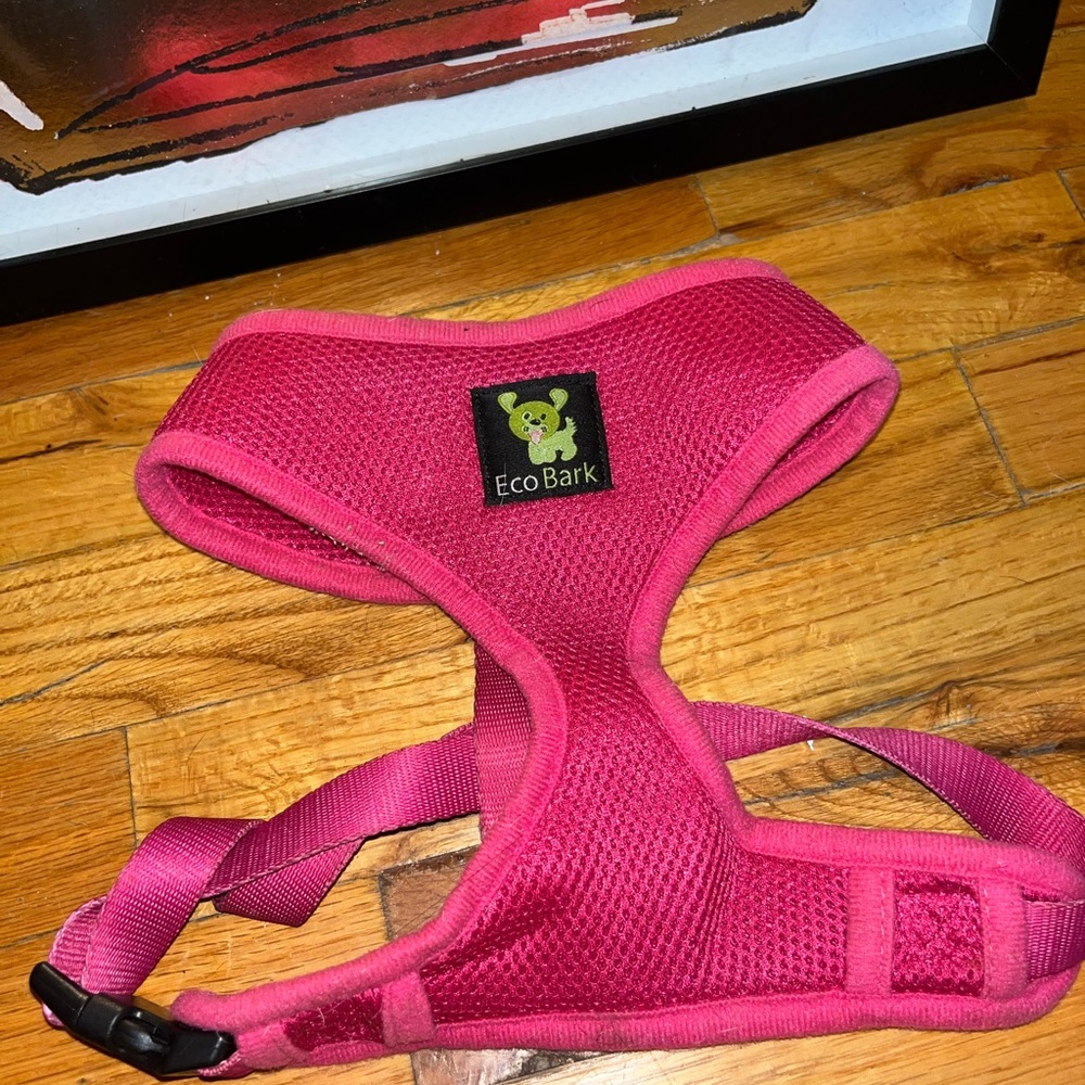 Eco bark pink dog harness medium sized dog